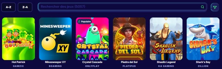 SpinPanda Casino jeux